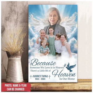 There's A Little Bit Of Heaven In Our Home - Personalized Canvas