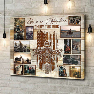 Personalized Motorcycle Collage Canvas Poster, Best Gift For Motorcycle Riders