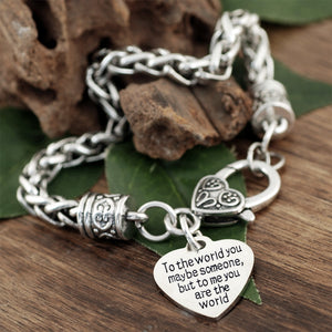 To me you are the world Antique Silver Bracelet