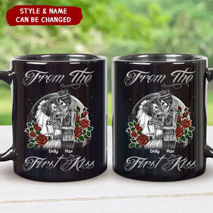 Skull Couple From The First Kiss Till The Last Breath Personalized Mug