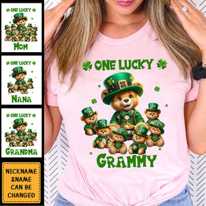 Personalized Bear Grandma Saint Patrick Day Pure Cotton T-shirt