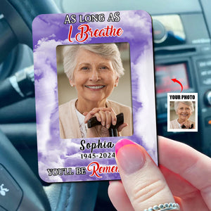 Memorial Insert Photo, A Big Piece Of My Heart Lives In Heaven Personalized Photo Car Visor Clip