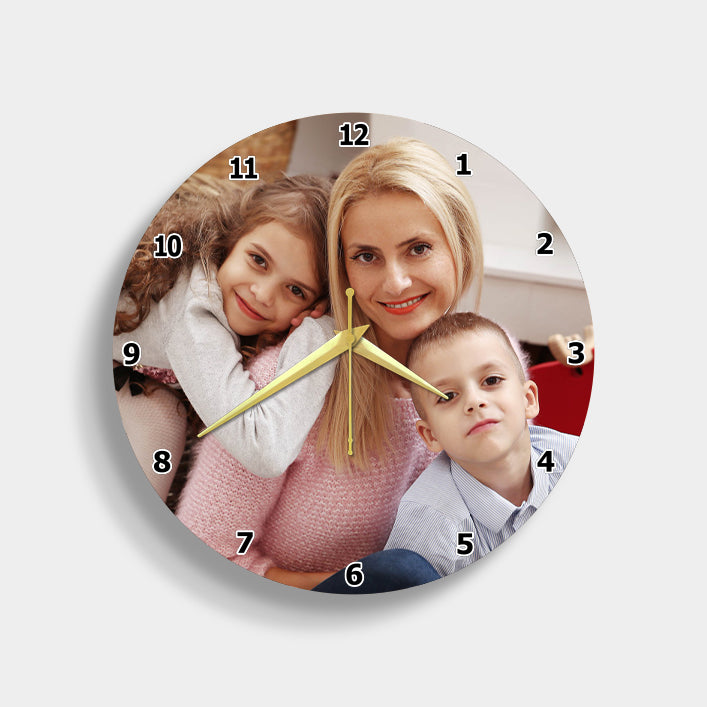 Personalized Photo Acrylic Hanging Wall Round Clock Gift For Family