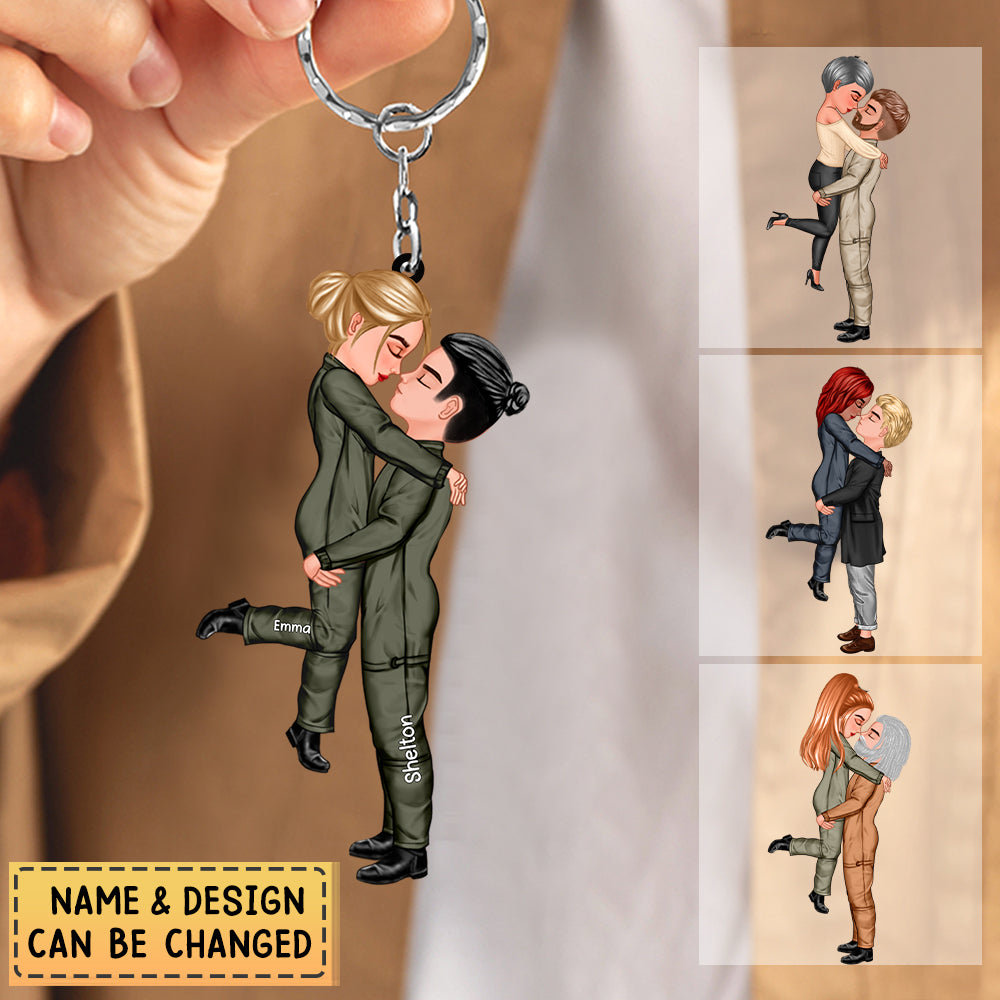 Personalized Couple Flight Acrylic Keychain