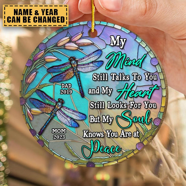 Dragonfly Memorial Christmas Gift Circle Ornament