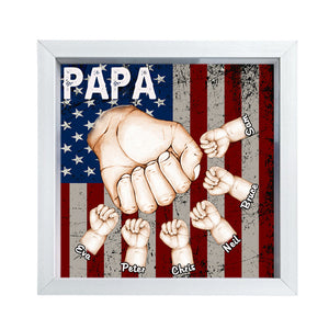 Personalized Light Shadow Box-Grandpa/Dad And Kid Fist Bump