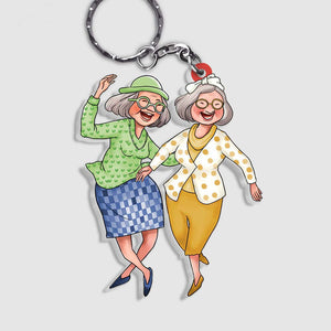 Personalized Gift for Friends Dancing Ladies Acrylic Keychain