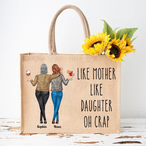 Like Mother Like Daughter - Personalized Jute Tote Bag