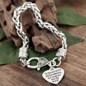 To me you are the world Antique Silver Bracelet