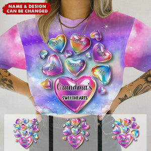 Personalized Grandma's Sweethearts All-over Print T Shirt