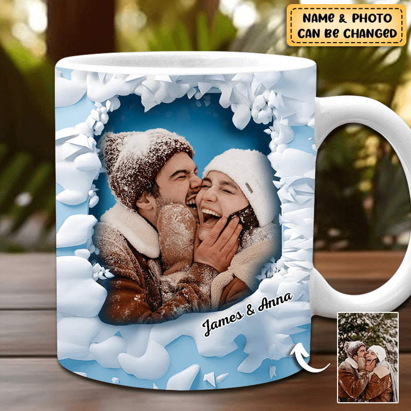 In A Snow Wall Hole Upload Photo Personalized Mug