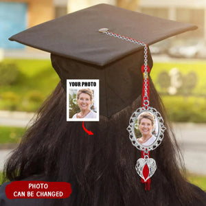 Personalized Graduation Cap Decoration Memorial Photo Tassel Wings Charm