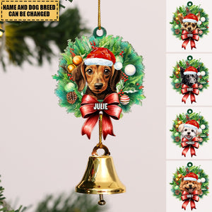 Personalized Christmas Gift For Dog Lovers Acrylic Ornament with Bell