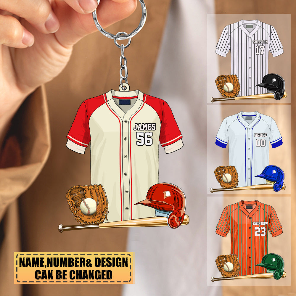 Personalized gift for Baseball lover Acrylic Keychain-Baseball uniform