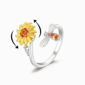 To My Daughter/Granddaughter Sunflower Fidget Ring "You Are My Sunshine"