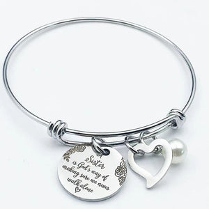 For Sister - A Sister Is God's Way Of Making Sure We Never Walk Alone Bangle