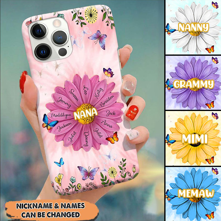 Grandma Flower Painting Grandkids Names Personalized Phone case