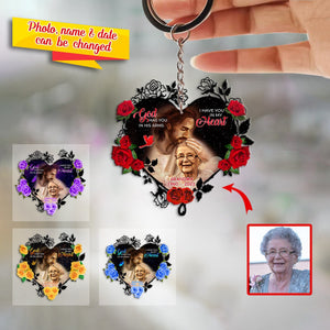 Personalized God has you in his arms Memorial Gift Rose Keychain