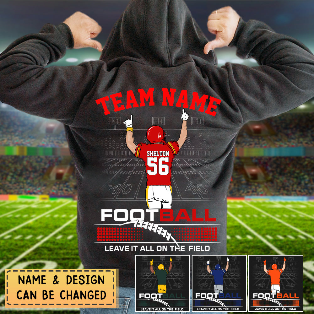 Personalized Football Custom Mascot School's Name Sport Spirit Hoodie