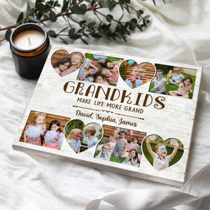 Personalized Grandparents Grandkids Make Life Grand Canvas Print