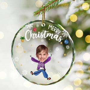 Custom Photo Dear Santa Define Naughty Family Kids - Personalized Acrylic Ornament