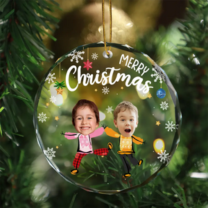 Custom Photo Dear Santa Define Naughty Family Kids - Personalized Acrylic Ornament