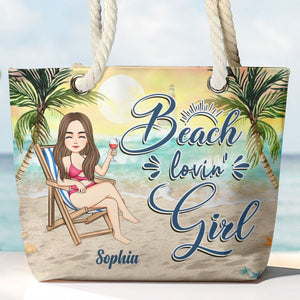 Personalized Beach Bag Enjoyed Summer - Beach Lovin' Girl