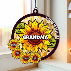 Blessed To Be Called Grandma - Personalized Window Hanging Suncatcher Ornament