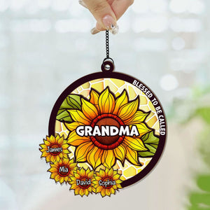 Blessed To Be Called Grandma - Personalized Window Hanging Suncatcher Ornament