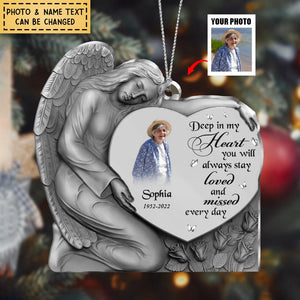 Personalized Angel Heart Acrylic Ornament Memorial Gift Idea