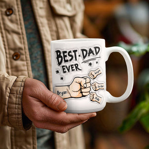 Personalized Coffee Ceramic White Mug - Best Dad Ever