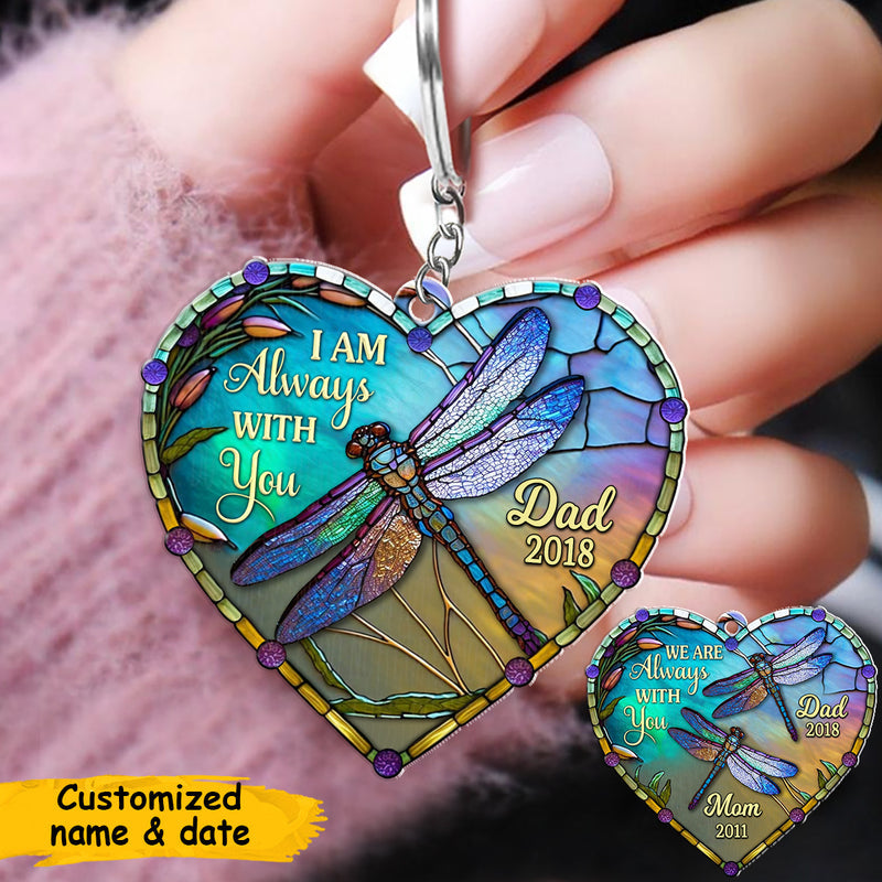 Personalized Memorial Gift I'm Always With You Heart Acrylic Keychain