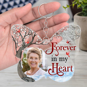 Custom Photo I'm always with you - Memorial Gift For Family, Siblings, Friends - Personalized Butterfly Acrylic Keychain