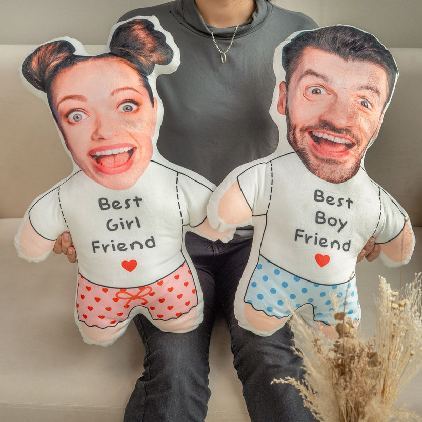 Custom Face Pillow Gift For Couple - Personalized Photo Custom Shaped Pillow