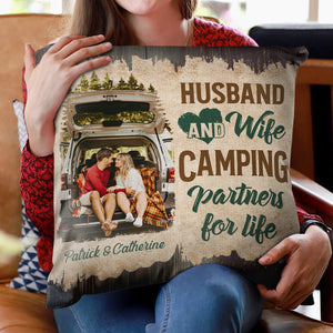 Let‘s Sit By The Campfire Camping Couples Personalized Pillow