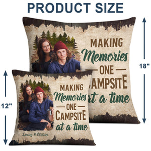 Let‘s Sit By The Campfire Camping Couples Personalized Pillow