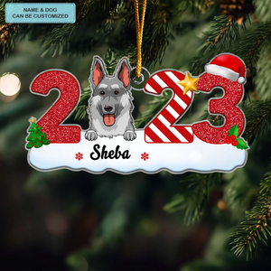 Dog 2023 Ornament Personalized Custom Mica Ornament Christmas Gift For Dog Lover