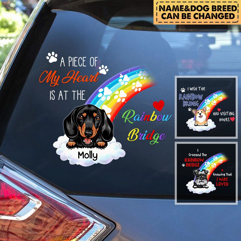 Personalized Dog Rainbow Bridge Decal