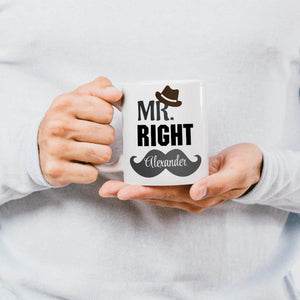 “Mr. Right and Mrs. Always Right” Personalized Couple Mugs