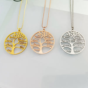 Mother's Day Gift-Personalized Family Tree with Name Necklace