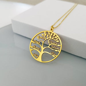 Mother's Day Gift-Personalized Family Tree with Name Necklace