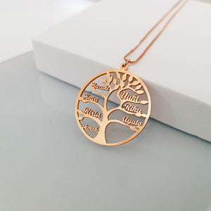 Mother's Day Gift-Personalized Family Tree with Name Necklace