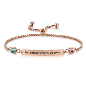 Personalized Birthstones Bracelet For Bestie, Best Friend