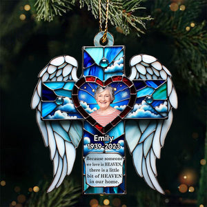 A big piece of my Heart lives in Heaven Memorial Upload Photo Personalized Acrylic Ornament