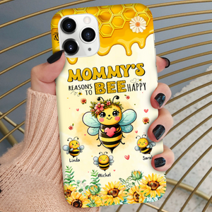 Grandma's Reasons To Bee Happy Personalized Phone Case