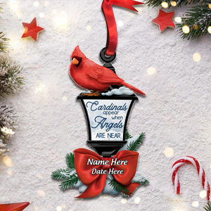 Personalized Heaven Cardinals Christmas Ornament