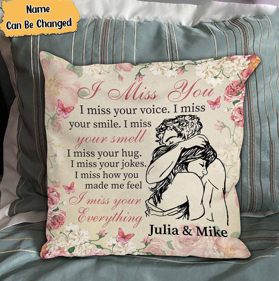 Personalized I Miss You Pillow Cover- Memories In Heaven, Family, Couple