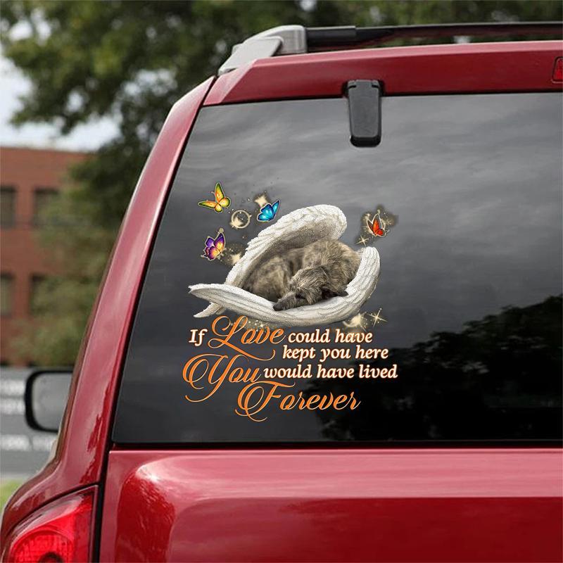 Irish wolfhound Sleeping Angel Lived Forever Decal