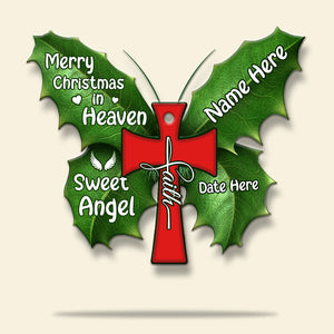 Kisses Of Angels - Personalized Memorial Butterfly Christmas Ornament