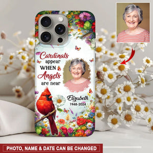 Memorial Red Cardinal Floral Personalized Phone Case